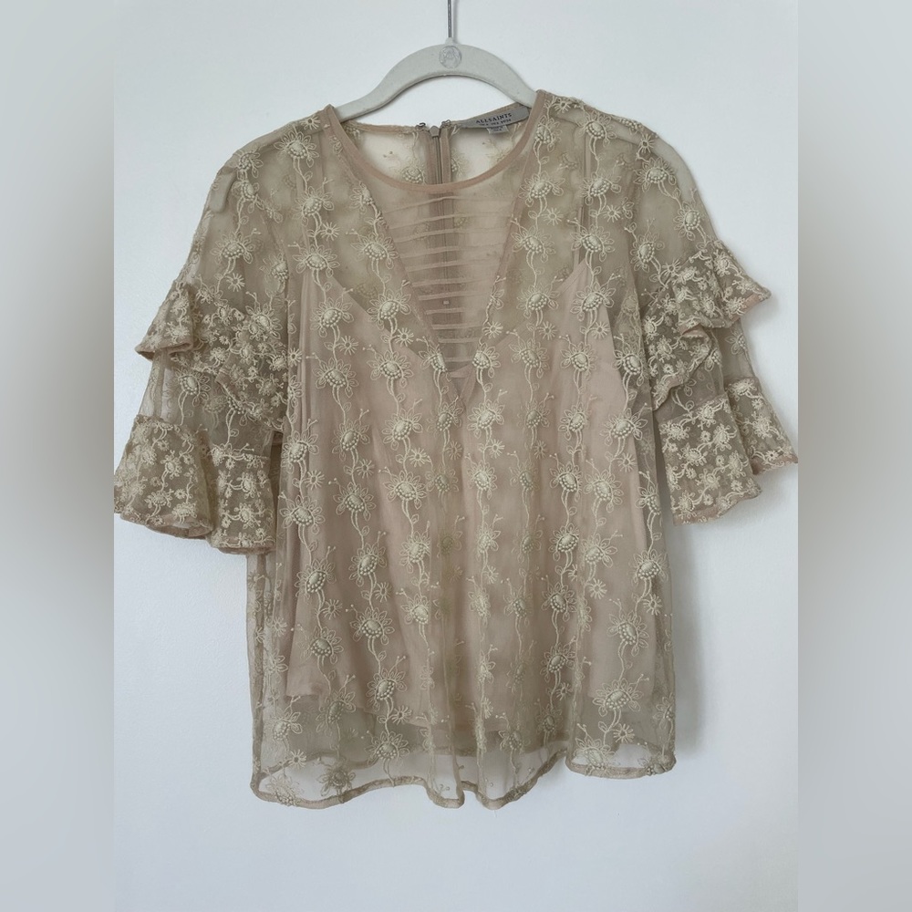 All Saints Henrietta Lace Top - Picture 3 of 7